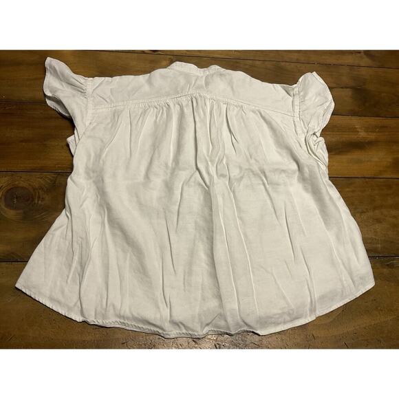 Maeve By Anthropologie Henley Linen Blend White Tunic Lagenlook Size XS - Picture 10 of 10